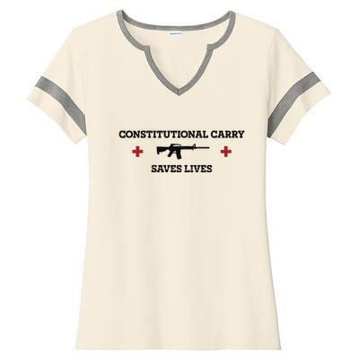 Constitutional Carry Saves Lives Ladies Halftime Notch Neck Tee