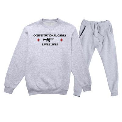 Constitutional Carry Saves Lives Premium Crewneck Sweatsuit Set