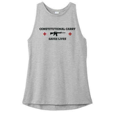 Constitutional Carry Saves Lives Ladies PosiCharge Tri-Blend Wicking Tank