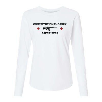 Constitutional Carry Saves Lives Womens Cotton Relaxed Long Sleeve T-Shirt