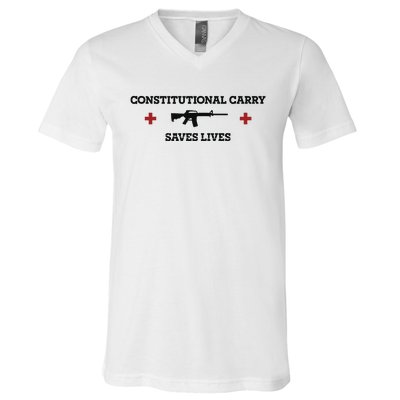 Constitutional Carry Saves Lives V-Neck T-Shirt