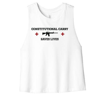 Constitutional Carry Saves Lives Women's Racerback Cropped Tank