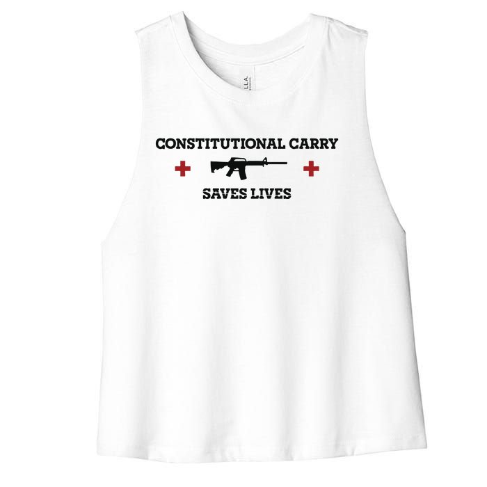 Constitutional Carry Saves Lives Women's Racerback Cropped Tank