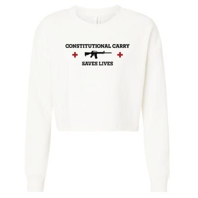 Constitutional Carry Saves Lives Cropped Pullover Crew