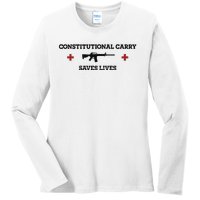 Constitutional Carry Saves Lives Ladies Long Sleeve Shirt