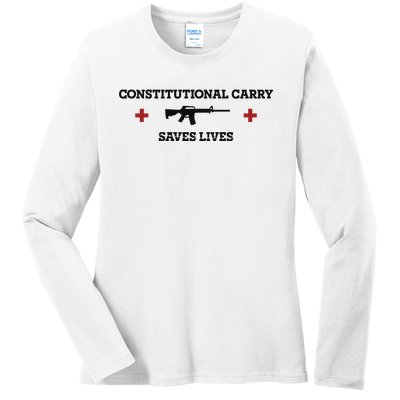 Constitutional Carry Saves Lives Ladies Long Sleeve Shirt