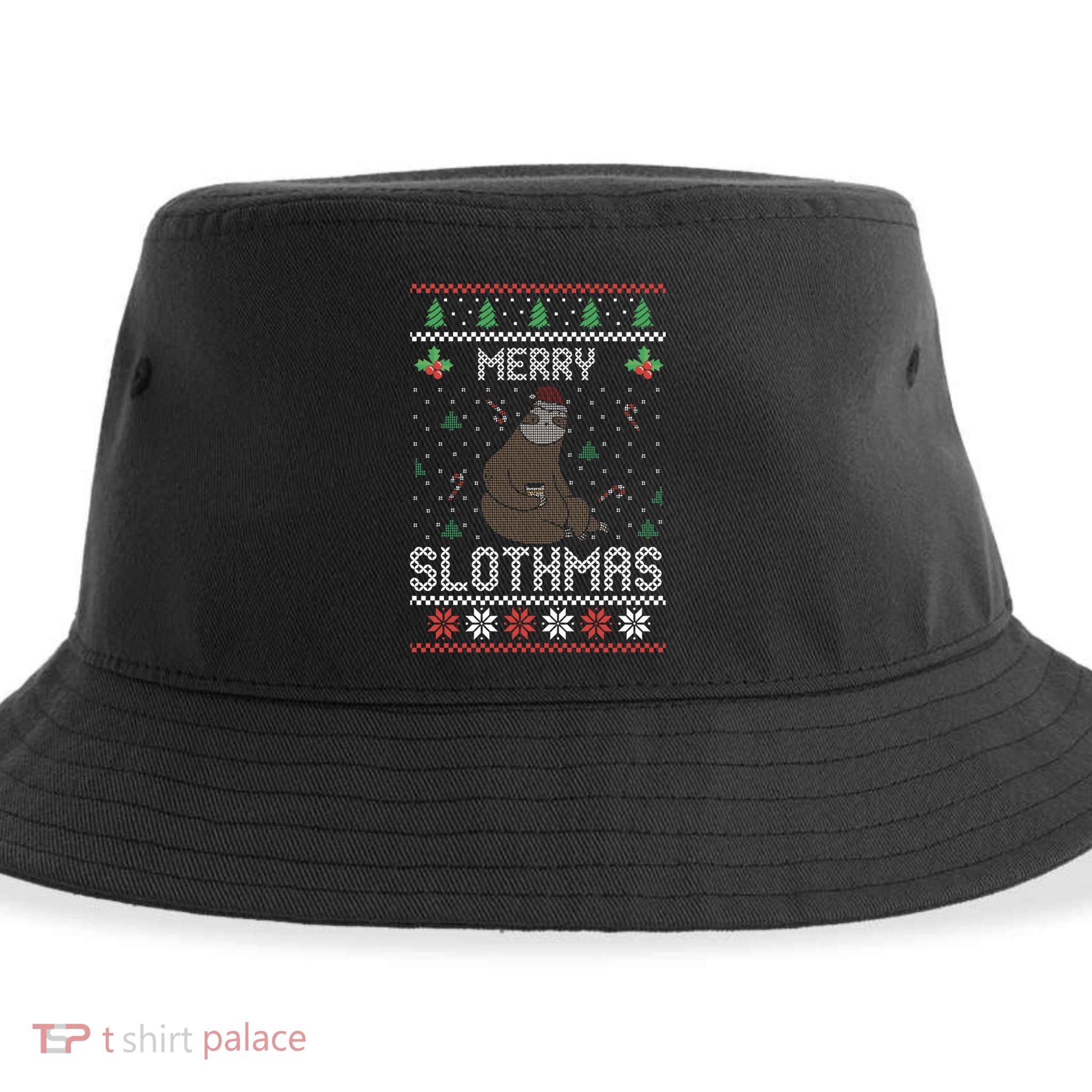 Christmas Costume Sloth Lover Merry Slothmas Xmas Cool Gift Sustainable Bucket Hat