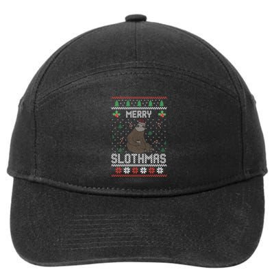 Christmas Costume Sloth Lover Merry Slothmas Xmas Cool Gift 7-Panel Snapback Hat