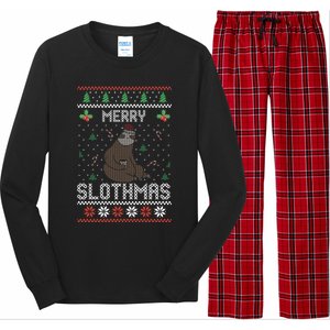 Christmas Costume Sloth Lover Merry Slothmas Xmas Cool Gift Long Sleeve Pajama Set