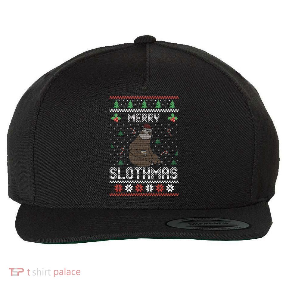 Christmas Costume Sloth Lover Merry Slothmas Xmas Cool Gift Wool Snapback Cap