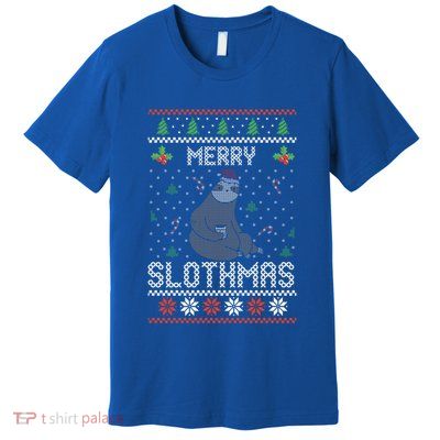 Christmas Costume Sloth Lover Merry Slothmas Xmas Cool Gift Premium T-Shirt