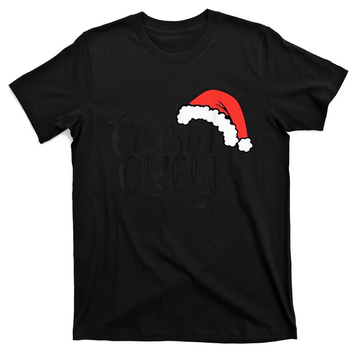 Cousin Crew Santa Hat Family Group Matching Christmas T-Shirt