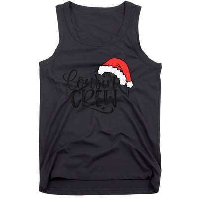 Cousin Crew Santa Hat Family Group Matching Christmas Tank Top