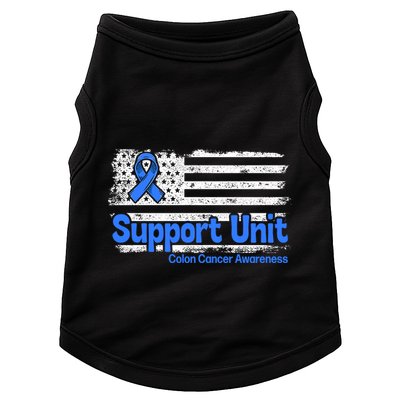 Colon Cancer Support Unit Flag Blue Colon Cancer Awareness Funny Gift Doggie Tank