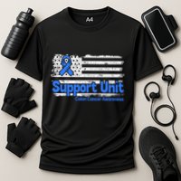 Colon Cancer Support Unit Flag Blue Colon Cancer Awareness Funny Gift Cooling Performance Crew T-Shirt