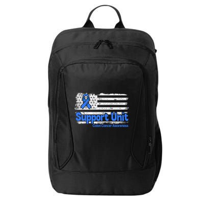 Colon Cancer Support Unit Flag Blue Colon Cancer Awareness Funny Gift City Backpack