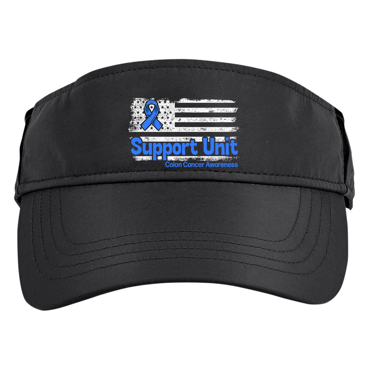 Colon Cancer Support Unit Flag Blue Colon Cancer Awareness Funny Gift Adult Drive Performance Visor