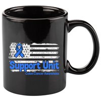 Colon Cancer Support Unit Flag Blue Colon Cancer Awareness Funny Gift 11oz C Handle Ceramic Mug
