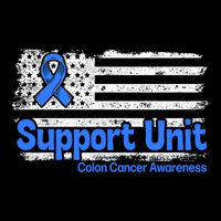 Colon Cancer Support Unit Flag Blue Colon Cancer Awareness Funny Gift Flat Bill Trucker Hat