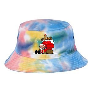 Christmas Cute Santa Claus And Rudolph Winter Snow Christmas Tie Dye Newport Bucket Hat