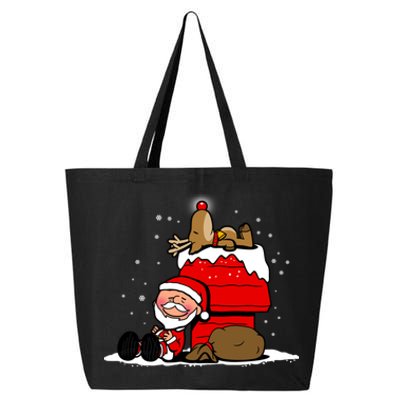 Christmas Cute Santa Claus And Rudolph Winter Snow Christmas 25L Jumbo Tote