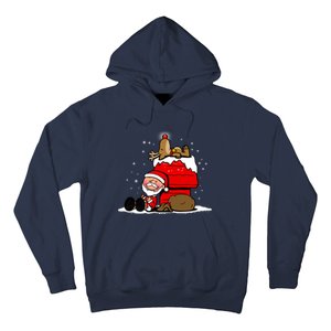 Christmas Cute Santa Claus And Rudolph Winter Snow Christmas Hoodie