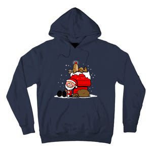 Christmas Cute Santa Claus And Rudolph Winter Snow Christmas Tall Hoodie