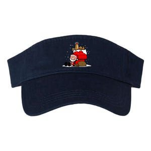 Christmas Cute Santa Claus And Rudolph Winter Snow Christmas Valucap Bio-Washed Visor