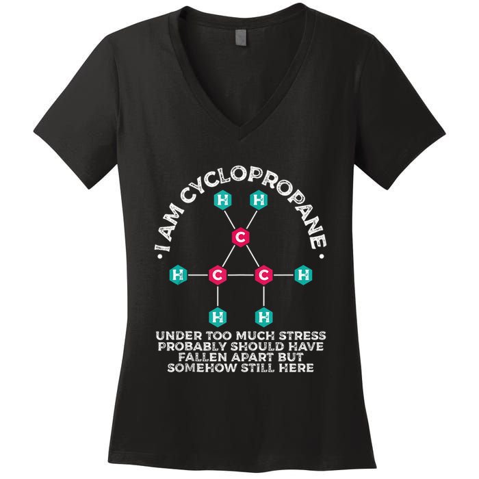 Chemistry Cyclopropane Science Nerd Geek Chemist Women's V-Neck T-Shirt