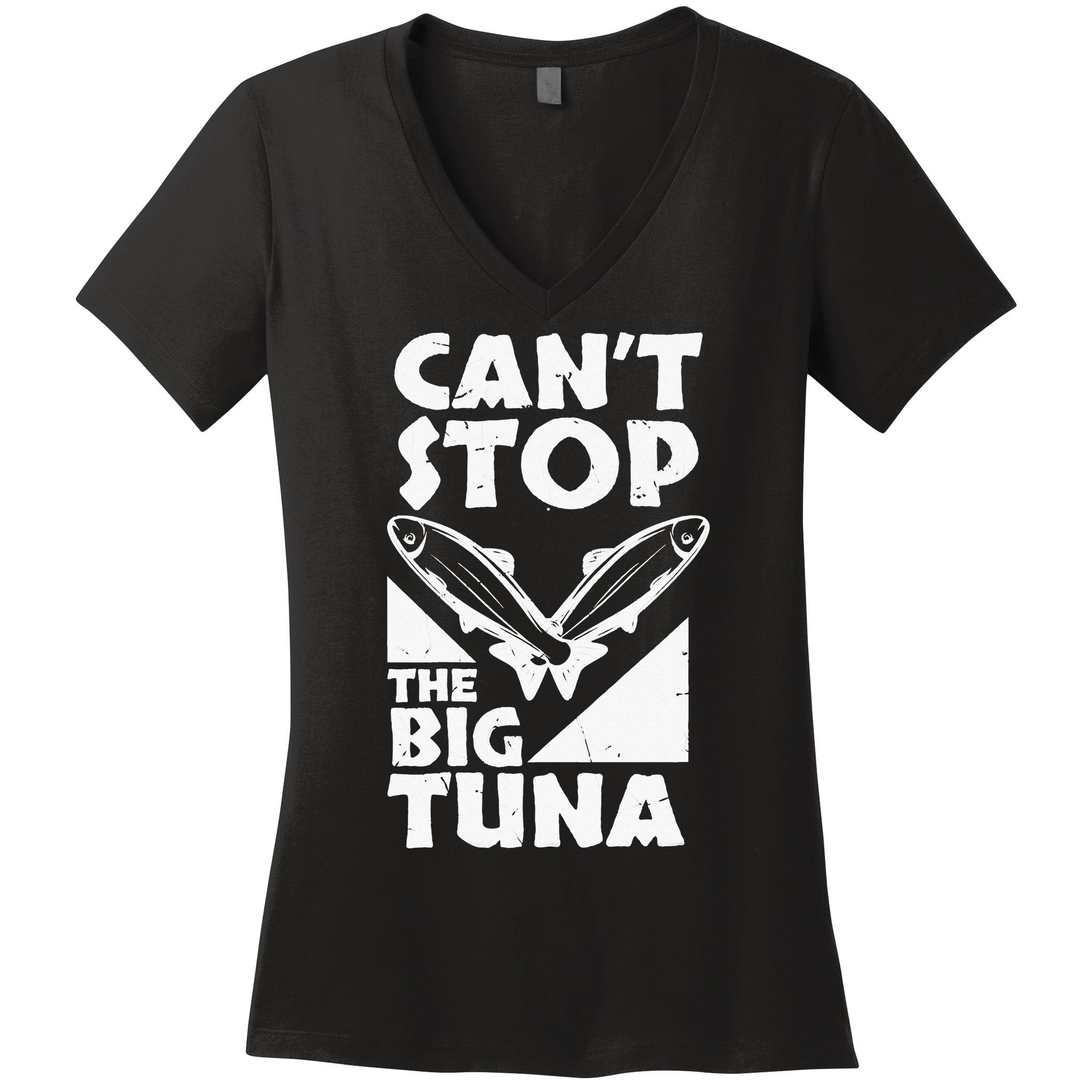 Cool Cant Stop The Big Tuna Fishing Lover Tuna Fisherman Dad Women's V-Neck T-Shirt