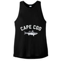 Cape Cod Striper Striped Bass Fun Fishing Ladies PosiCharge Tri-Blend Wicking Tank