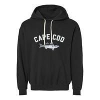 Cape Cod Striper Striped Bass Fun Fishing Garment-Dyed Fleece Hoodie