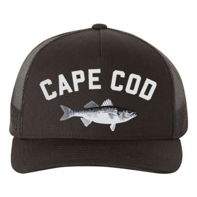 Cape Cod Striper Striped Bass Fun Fishing Yupoong Adult 5-Panel Trucker Hat