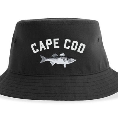 Cape Cod Striper Striped Bass Fun Fishing Sustainable Bucket Hat