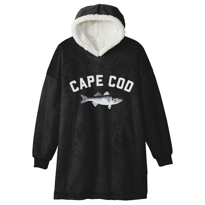 Cape Cod Striper Striped Bass Fun Fishing Hooded Wearable Blanket