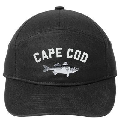 Cape Cod Striper Striped Bass Fun Fishing 7-Panel Snapback Hat