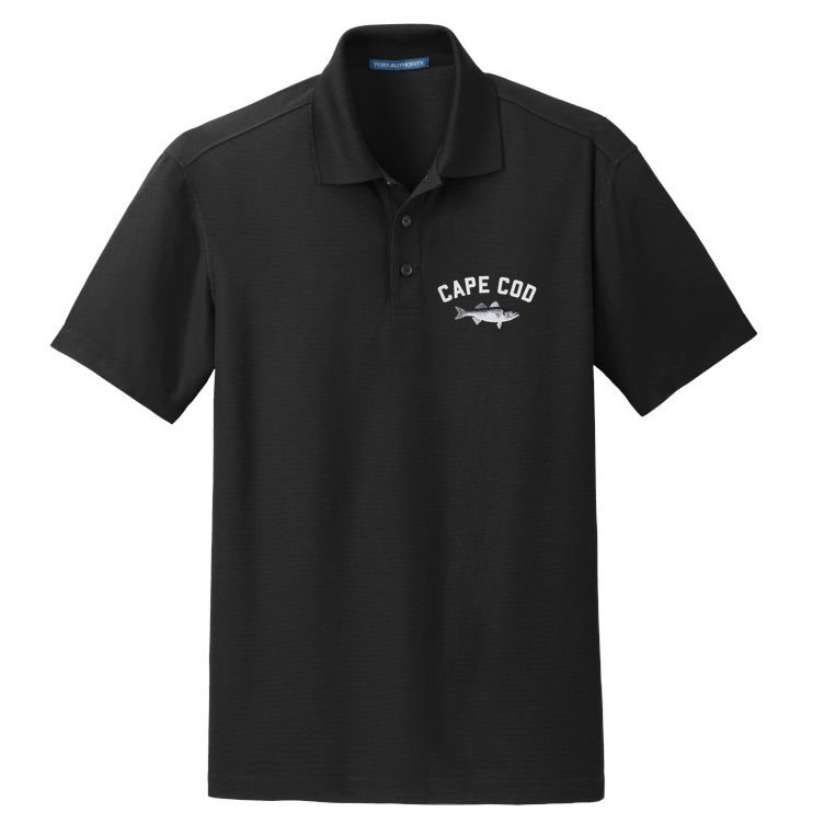 Cape Cod Striper Striped Bass Fun Fishing Dry Zone Grid Polo