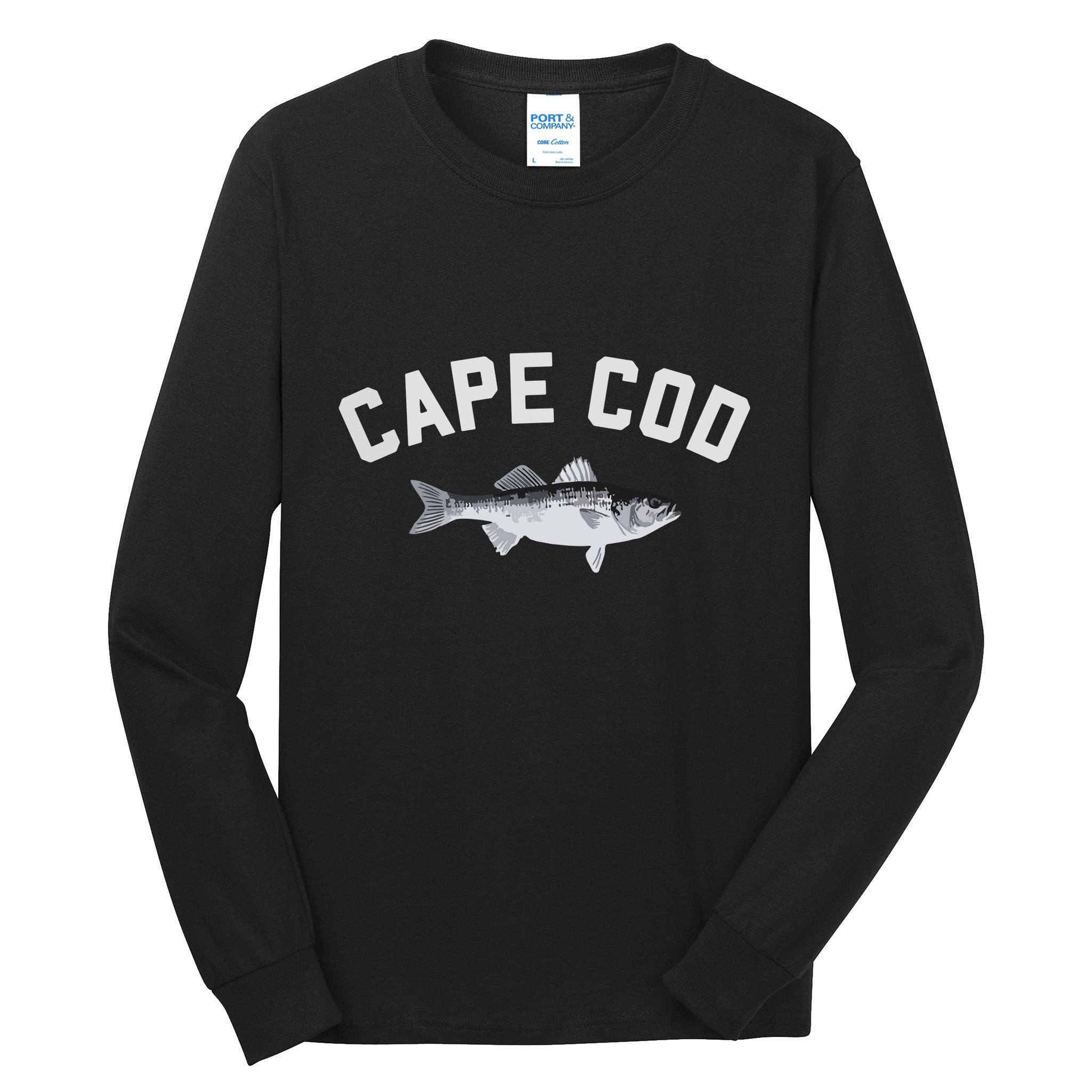 Cape Cod Striper Striped Bass Fun Fishing Tall Long Sleeve T-Shirt