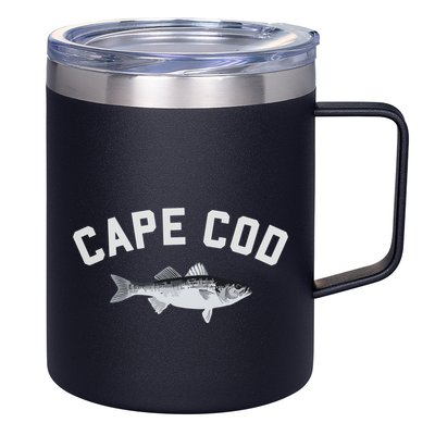 Cape Cod Striper Striped Bass Fun Fishing 12oz Stainless Steel Coffee Mug