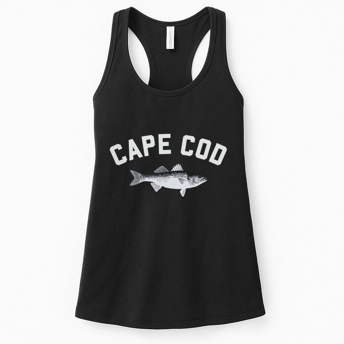 Cape Cod Striper Striped Bass Fun Fishing Womens Tank Top