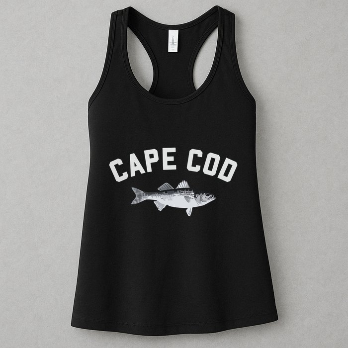 Cape Cod Striper Striped Bass Fun Fishing Womens Tank Top