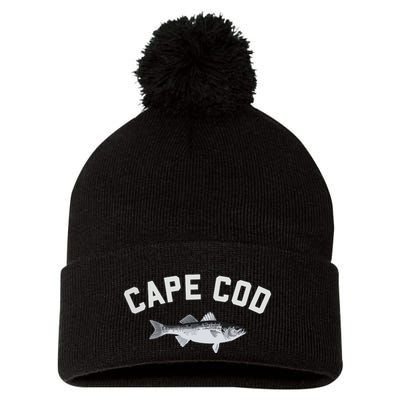 Cape Cod Striper Striped Bass Fun Fishing Pom Pom 12in Knit Beanie