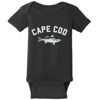 Cape Cod Striper Striped Bass Fun Fishing Baby Bodysuit
