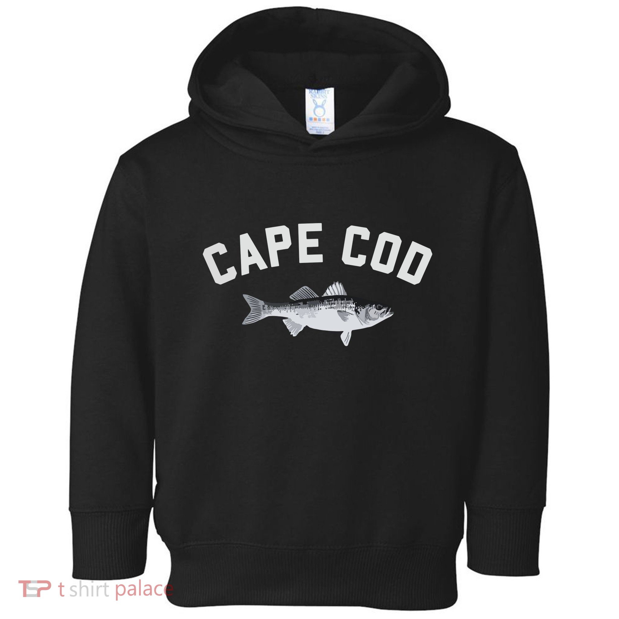 Cape Cod Striper Striped Bass Fun Fishing Toddler Hoodie