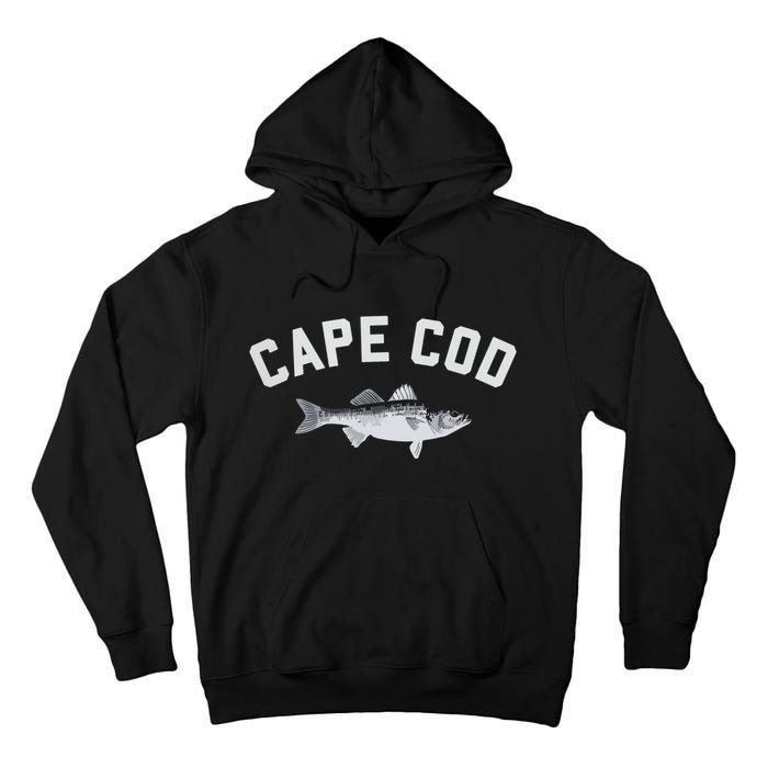 Cape Cod Striper Striped Bass Fun Fishing Tall Hoodie