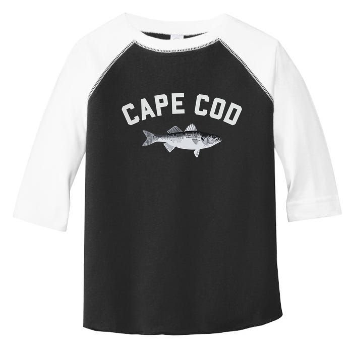 Cape Cod Striper Striped Bass Fun Fishing Toddler Fine Jersey T-Shirt