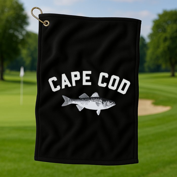 Cape Cod Striper Striped Bass Fun Fishing Golf Towel