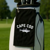 Cape Cod Striper Striped Bass Fun Fishing Golf Towel