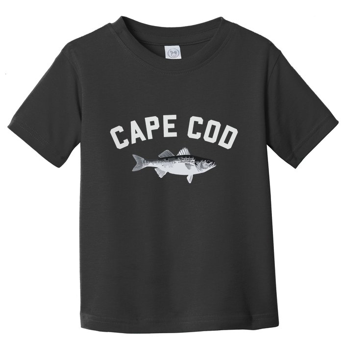 Cape Cod Striper Striped Bass Fun Fishing Toddler T-Shirt