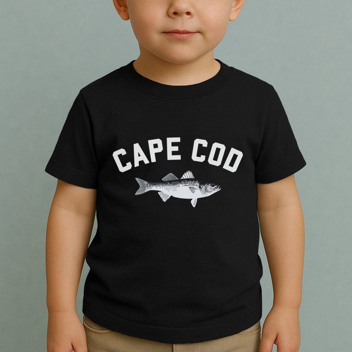 Cape Cod Striper Striped Bass Fun Fishing Toddler T-Shirt